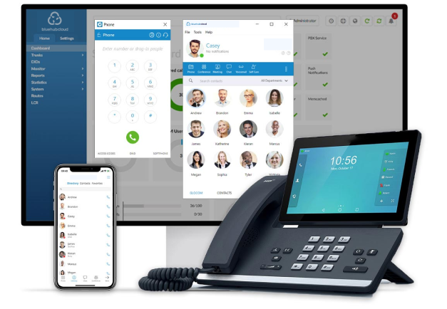 bluehubcloud system with telephone and mobile